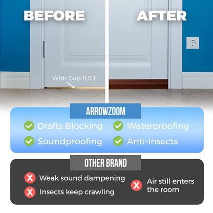 Arrowzoom 2 Pack - Under Door Draft Sound Stopper PRO - KK1467