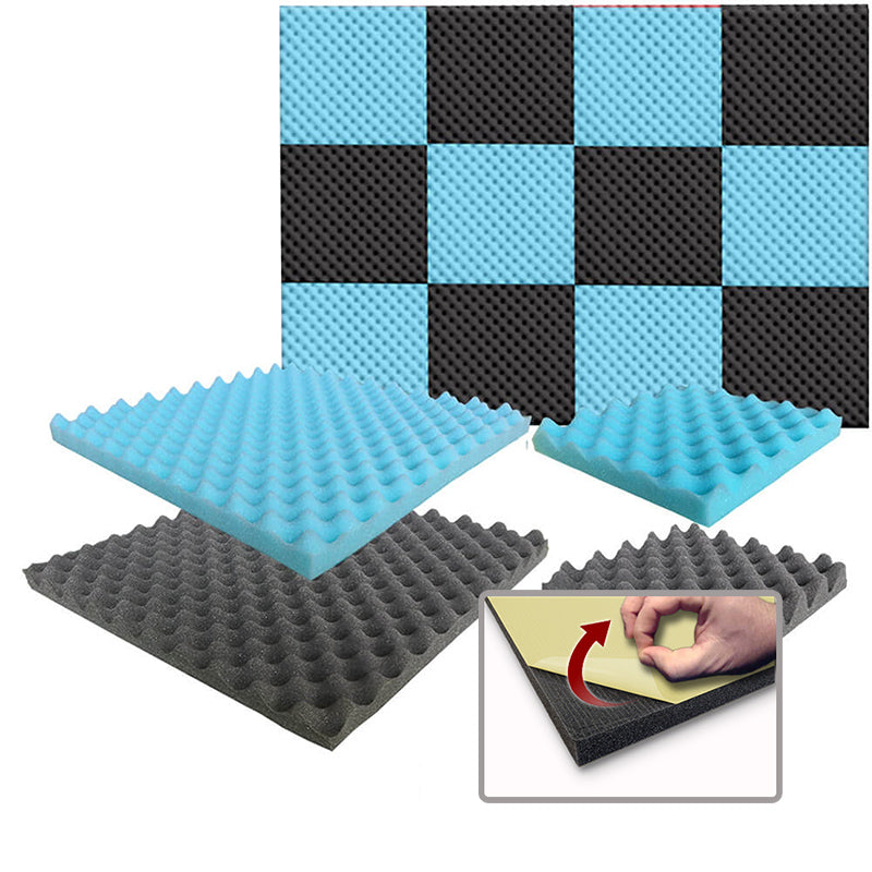 Arrowzoom Eggcrate Convoluted Series Acoustic Foam - Baby Blue x Black Bundle - KK1052