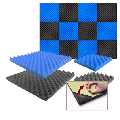 Arrowzoom Eggcrate Convoluted Acoustic Foam - Series Black x Blue Bundle - KK1052