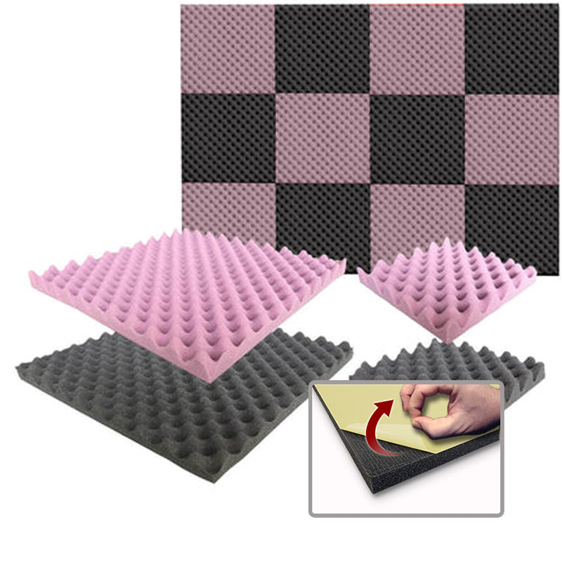 Arrowzoom Eggcrate Convoluted Series Acoustic Foam - Black x Burgundy Bundle - KK1052