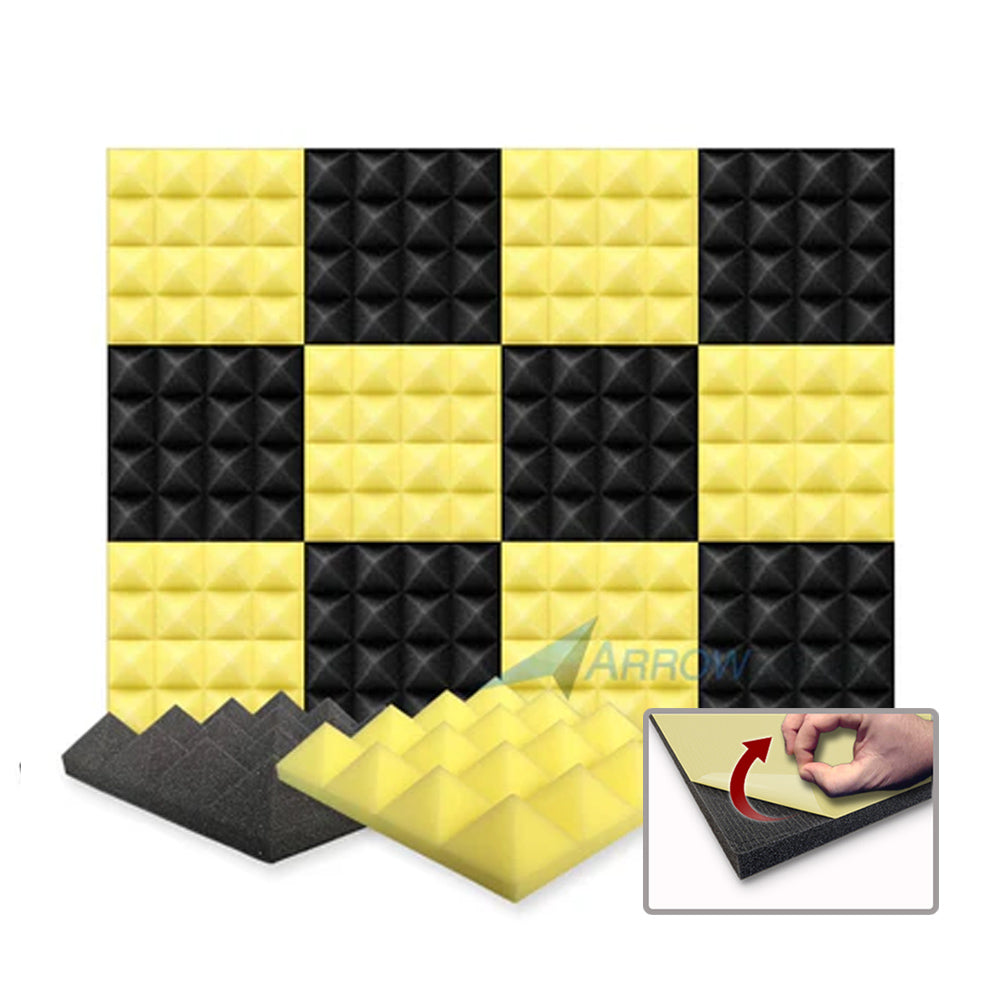 Arrowzoom Pyramid Series Acoustic Foam - Black x Yellow Bundle - KK1034