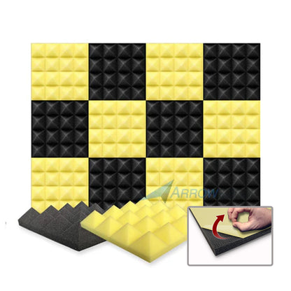Arrowzoom Pyramid Series Acoustic Foam - Black x Yellow Bundle - KK1034
