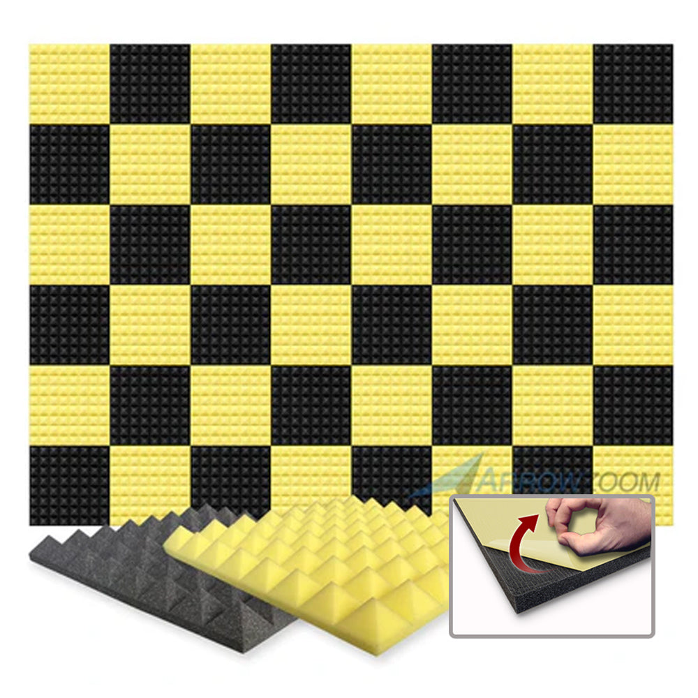 Arrowzoom Pyramid Series Acoustic Foam - Black x Yellow Bundle - KK1034