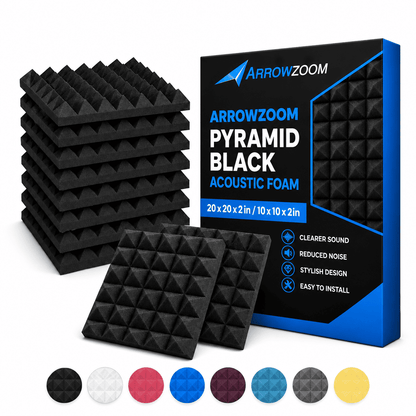 Arrowzoom Pyramid Self-Adhesive Acoustic Foam Tiles — Peel & Stick —  Solid Colors - KK1034