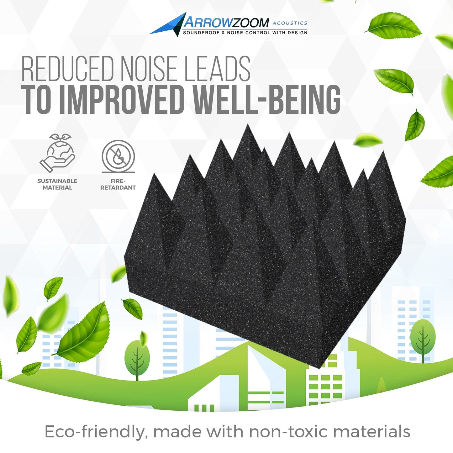 Arrowzoom Acoustic Pyramid Foam Series PRO - Black - KK1471