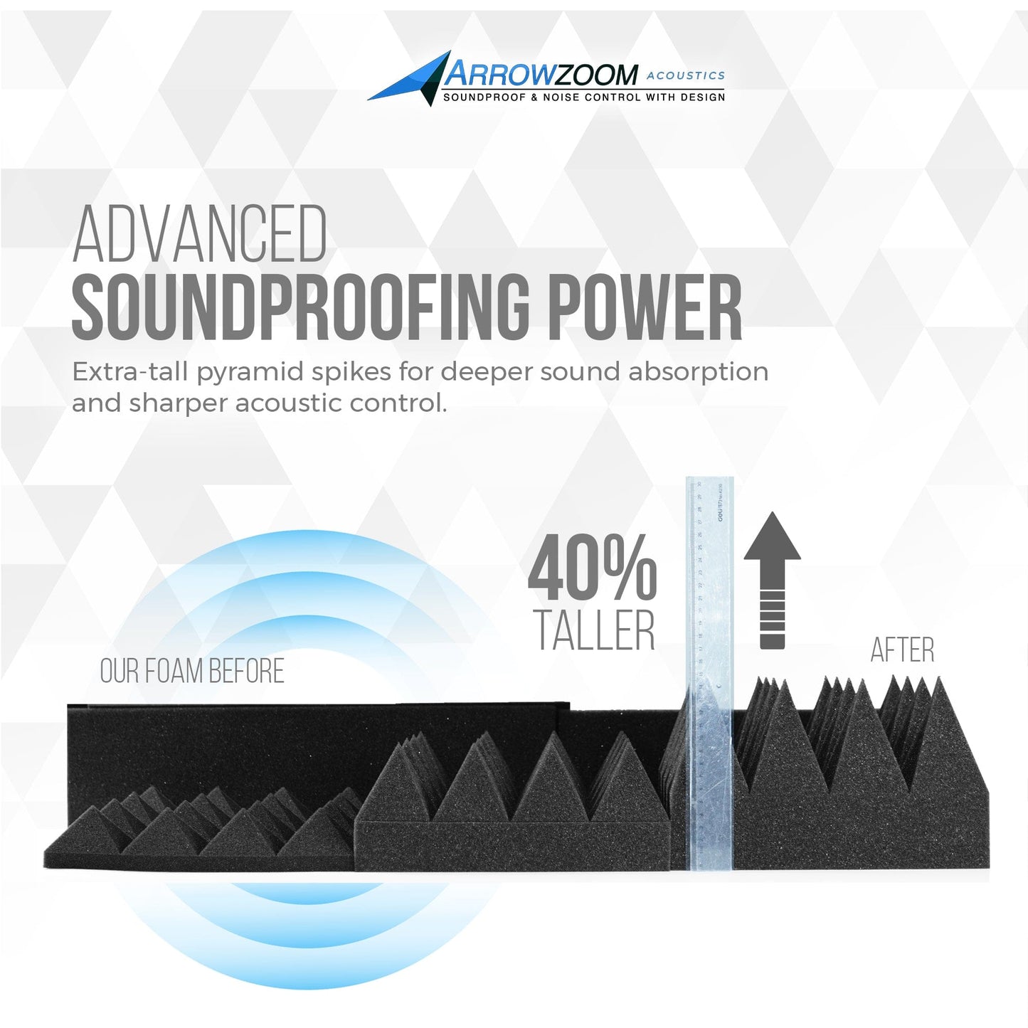Arrowzoom Acoustic Pyramid Foam Series PRO - Black - KK1471
