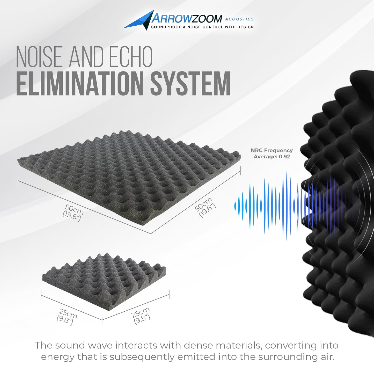 Arrowzoom Eggcrate Convoluted Series Acoustic Foam - Black x Burgundy Bundle - KK1052