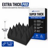 Arrowzoom Pyramid 10/15cm Thick Acoustic Foam Series PRO - Black - KK1471