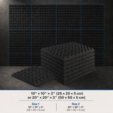 Arrowzoom Pyramid Self-Adhesive Acoustic Foam Tiles — Peel & Stick — Baby Blue x Black Bundle - KK1034