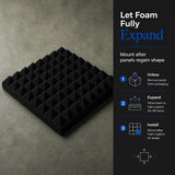 Arrowzoom Pyramid Self-Adhesive Acoustic Foam Tiles — Peel & Stick — Black x Yellow Bundle - KK1034