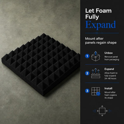Arrowzoom Pyramid Self-Adhesive Acoustic Foam Tiles — Peel & Stick — Black x Yellow Bundle - KK1034