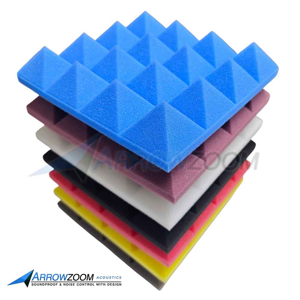 Arrowzoom Pyramid Series Acoustic Foam - Black x Blue Bundle - KK1034
