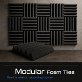 Arrowzoom Wedge Tiles Series Acoustic Foam - Black x Pearl White Bundle - KK1134