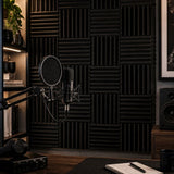 Arrowzoom Wedge Tiles Series Acoustic Foam - Black x Pearl White Bundle - KK1134
