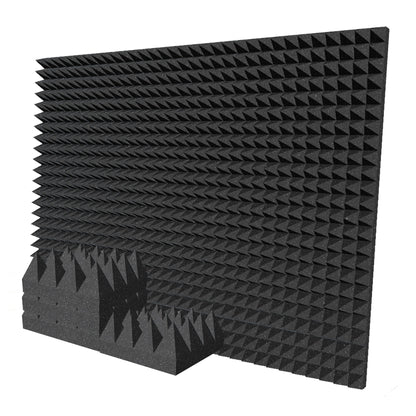 Arrowzoom Pyramid 10/15cm Thick Acoustic Foam Series PRO - Black - KK1471 Black / 48 Pieces - 25 x 25 x 10 cm / 10 x 10 x 4"