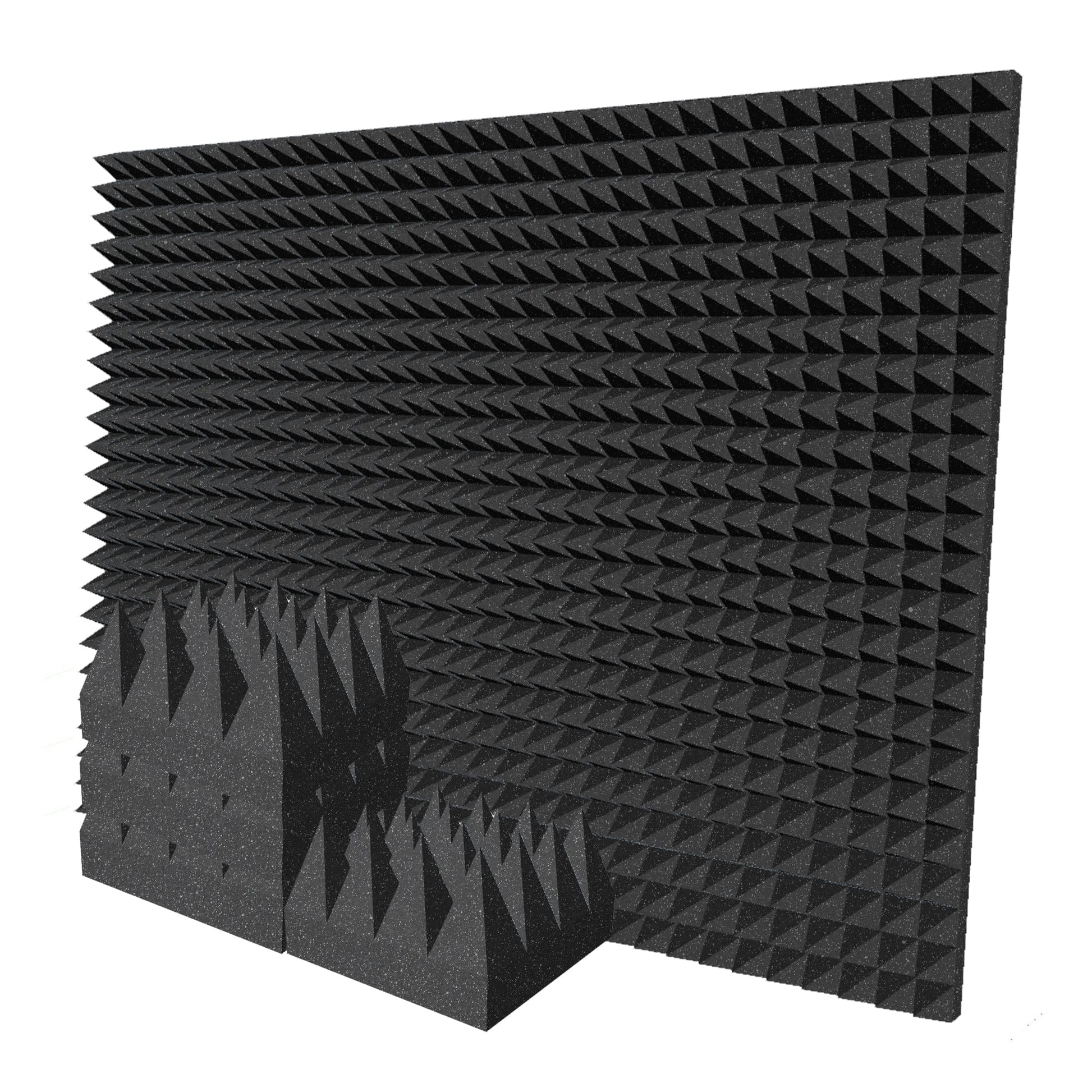 Arrowzoom Pyramid 10/15cm Thick Acoustic Foam Series PRO - Black - KK1471 Black / 48 Pieces - 25 x 25 x 15 cm / 10 x 10 x 6"