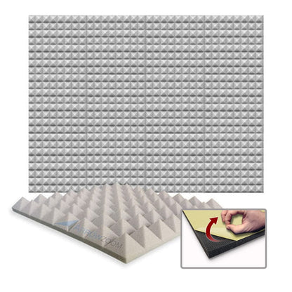 Arrowzoom Acoustic Pyramid Foam Series - Solid Colors - KK1034 Gray / 1 Piece - 50 x 50 x 5 cm / 20 x 20 x 2 in / Yes Adhesive