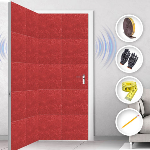 Arrowzoom Soundproof Door Kit KK1184 Red / 40 pcs - Double Sided - Front & Back / YES