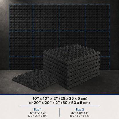 Arrowzoom Pyramid Self-Adhesive Acoustic Foam Tiles — Peel & Stick —  Solid Colors - KK1034