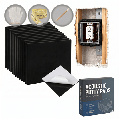 Arrowzoom Acoustic Putty Pads for Electrical Boxes – Seal Gaps, Stop Noise Leaks, Fire-retardant (KK1478)