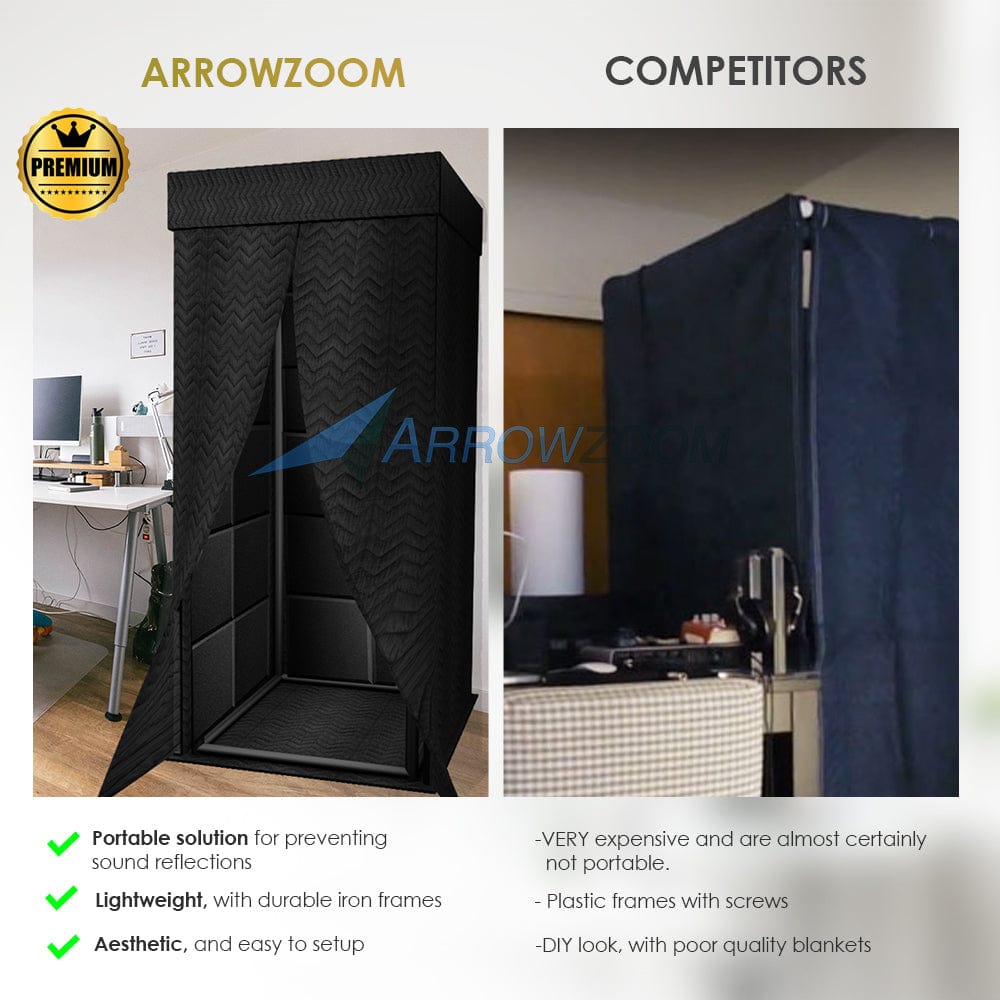 Arrowzoom Sound Absorbing Studio Recording Isolation Privacy Booth | Reduces External Noise for Work, Recording, Podcasts, Singing, Meeting KK1250