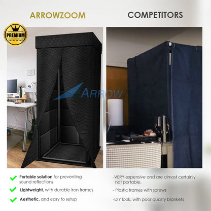 Arrowzoom Sound Absorbing Studio Recording Isolation Privacy Booth | Reduces External Noise for Work, Recording, Podcasts, Singing, Meeting KK1250