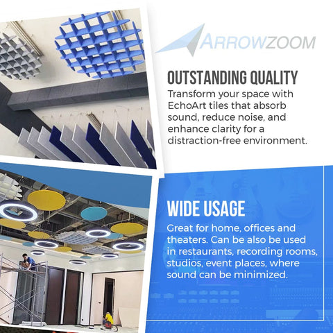 Arrowzoom Acoustic Waffle Ceiling Decoration - KK1458