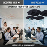 Arrowzoom EchoArt Elegant Sound Absorbers Hanging Ceiling Panels Black - KK1459