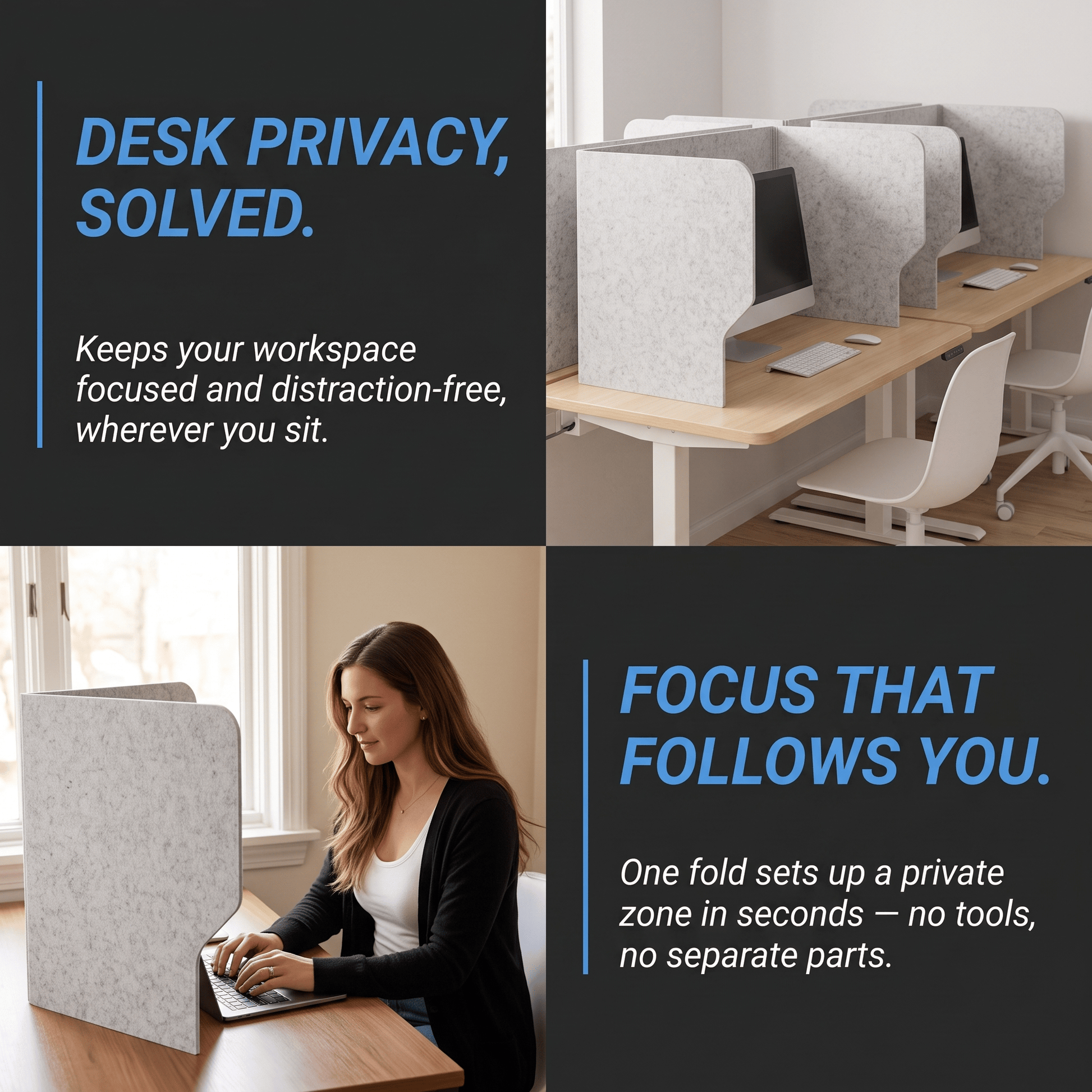 Arrowzoom Acoustic Desk Divider PRO KK1480 White
