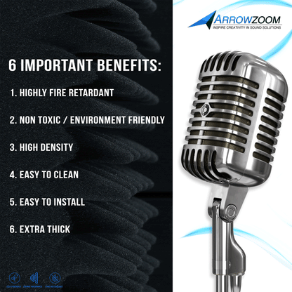 Arrowzoom Acoustic Eggcrate Panel - Black KK1052