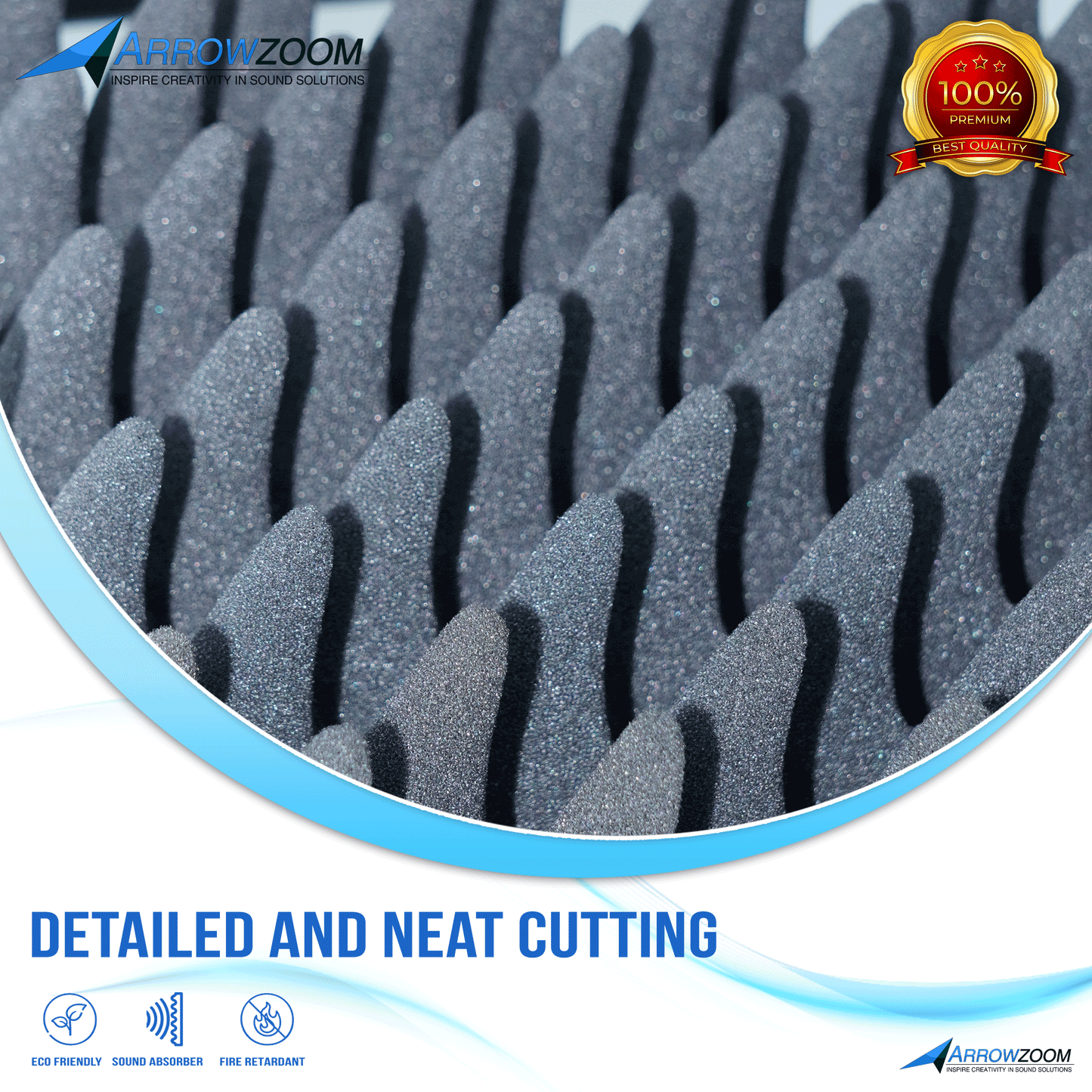 Arrowzoom Acoustic Eggcrate Panel - Black KK1052