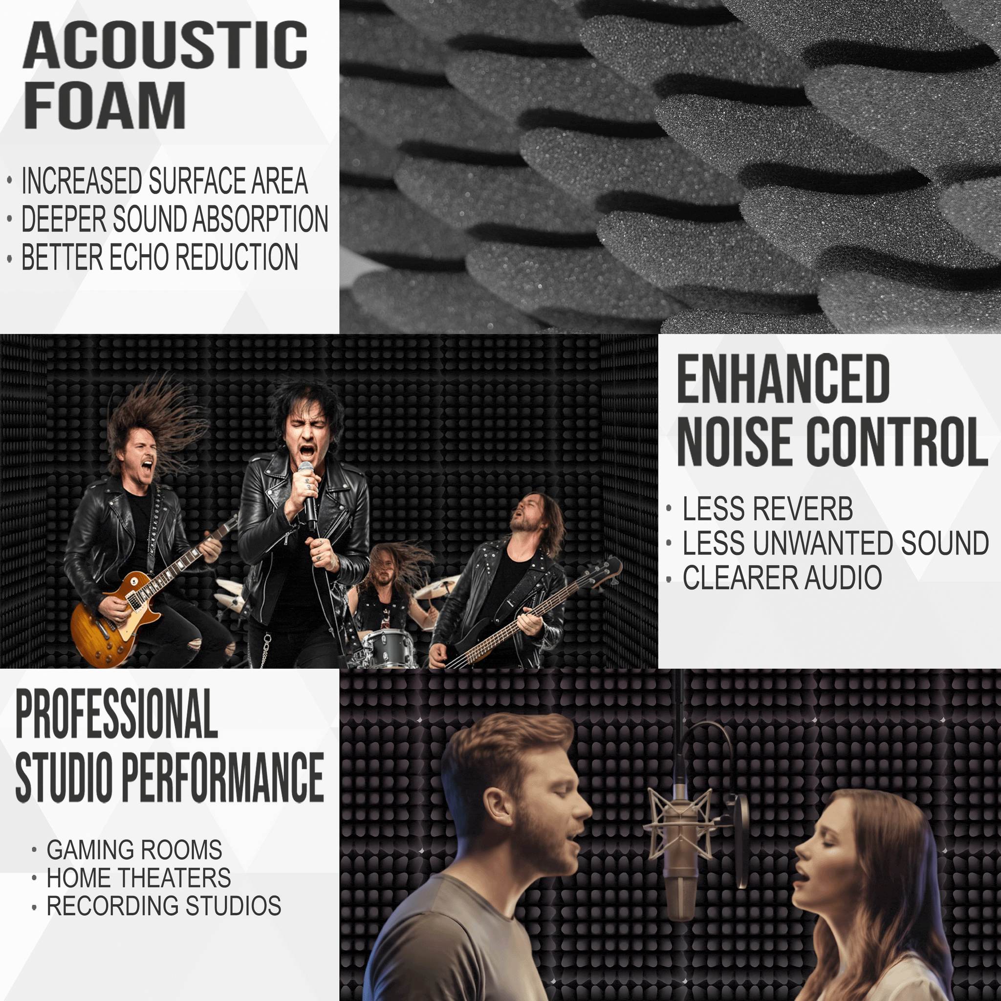 Arrowzoom Acoustic Eggcrate Panel - Black KK1052
