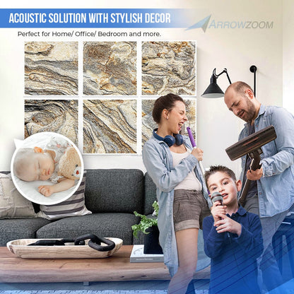 Arrowzoom Marble Self-Adhesive Felt Art Wall Panels - KK1396