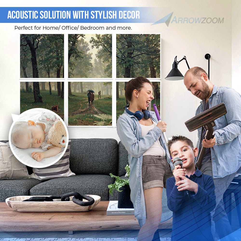 Arrowzoom Oil Painting Self-Adhesive Felt Art Wall Panels - KK1397
