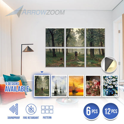 Arrowzoom Oil Painting Self-Adhesive Felt Art Wall Panels - KK1397