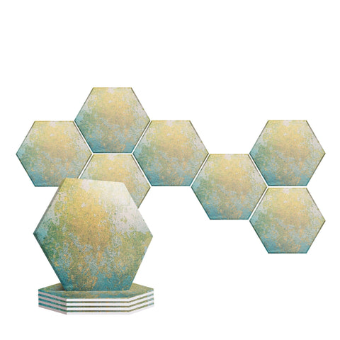 Arrowzoom Serpentine Marble Printed Self-Adhesive Hexagon Felt Art Panels -KK1406 6