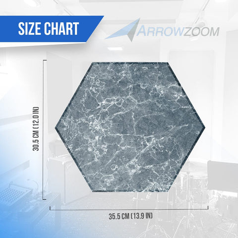Arrowzoom Azure Frost Marble Printed Self-Adhesive Hexagon Felt Art Panels -KK1407