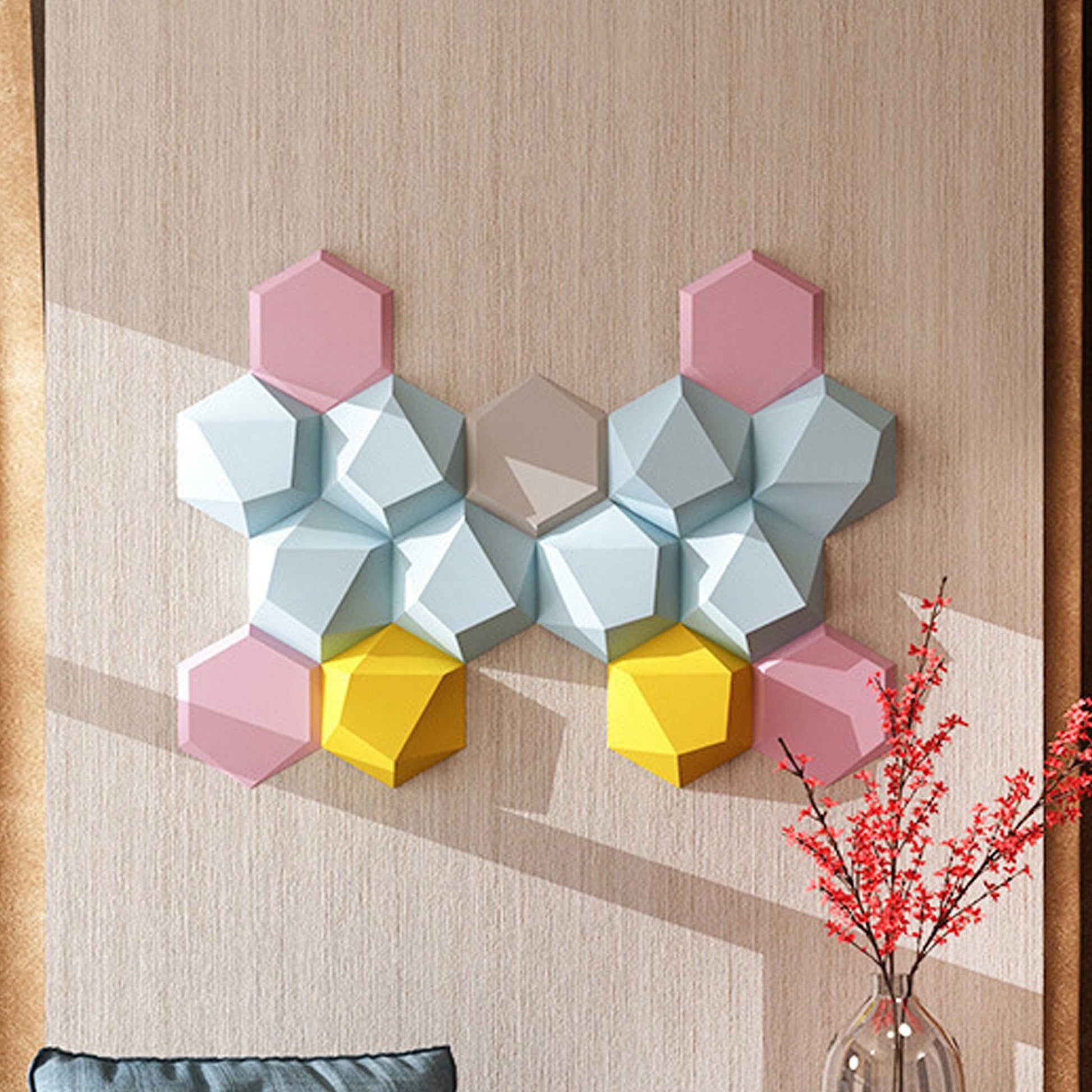 Arrowzoom Simple Monarch 3D Hexagon Adhesive Sound Absorbing Panels - KK1332