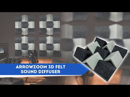 Arrowzoom White and Blue 3D Felt Sound Diffuser - KK1432