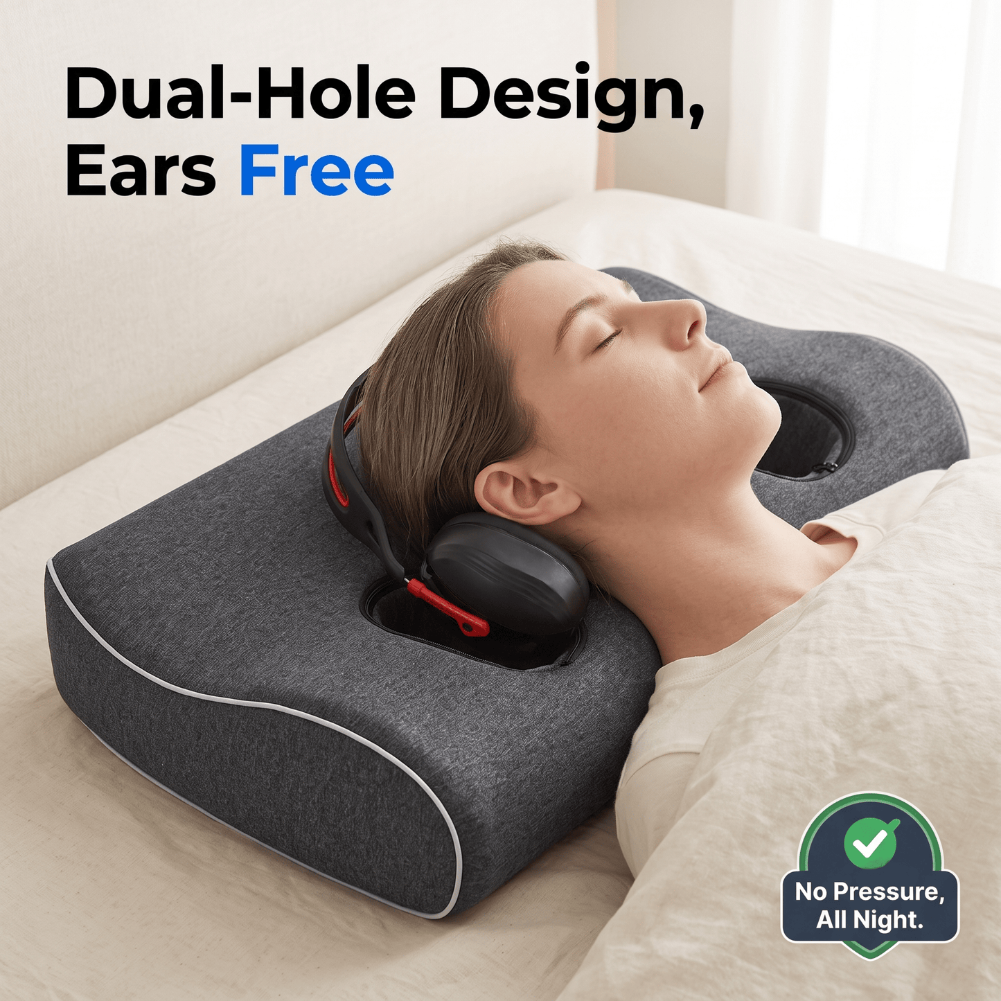 Arrowzoom Bundle — Dual-Hole Ear Pillow + Soundproof Ear Muffs KK1482