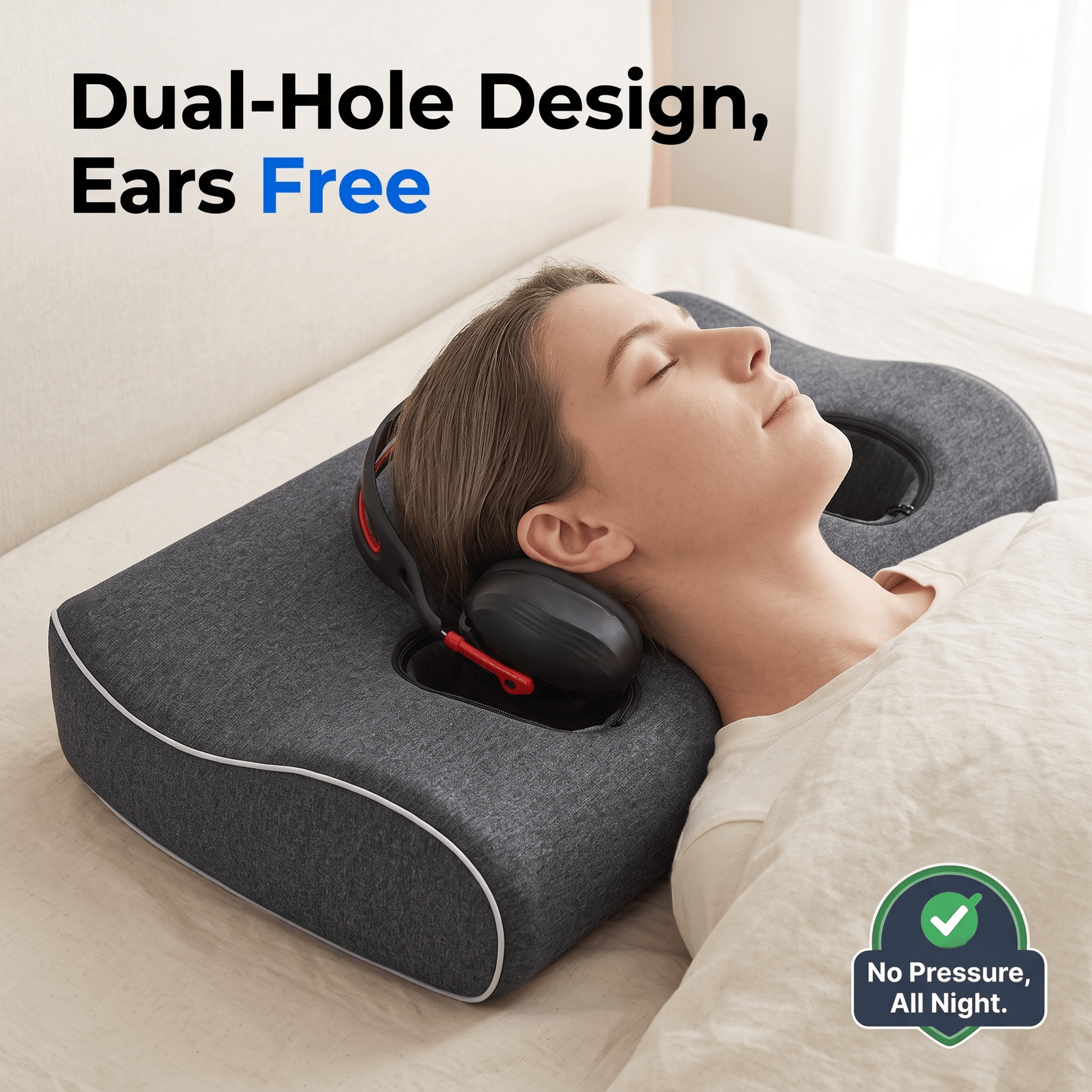 Arrowzoom Bundle — Dual-Hole Ear Pillow + Soundproof Ear Muffs KK1482
