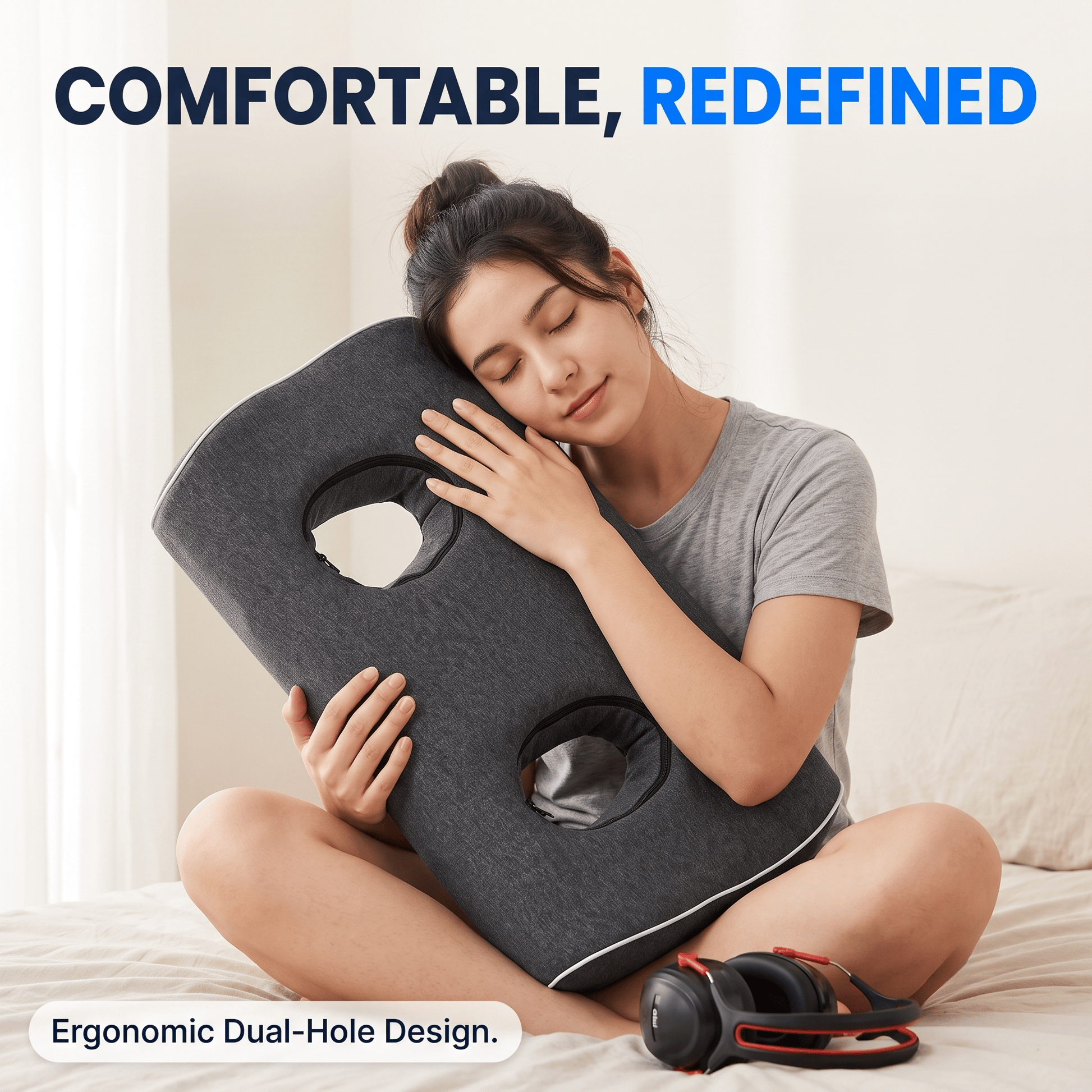 Arrowzoom Bundle — Dual-Hole Ear Pillow + Soundproof Ear Muffs KK1482