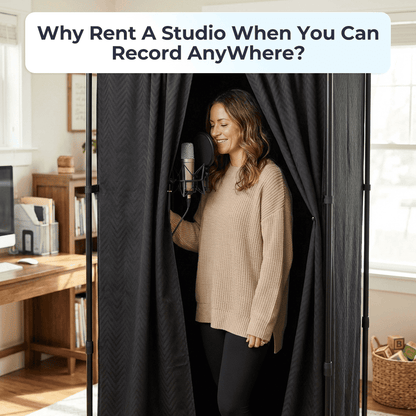Studio-Quality Portable Vocal Booth — Kill Outside Noise, Set Up in 15 Min (KK1250)