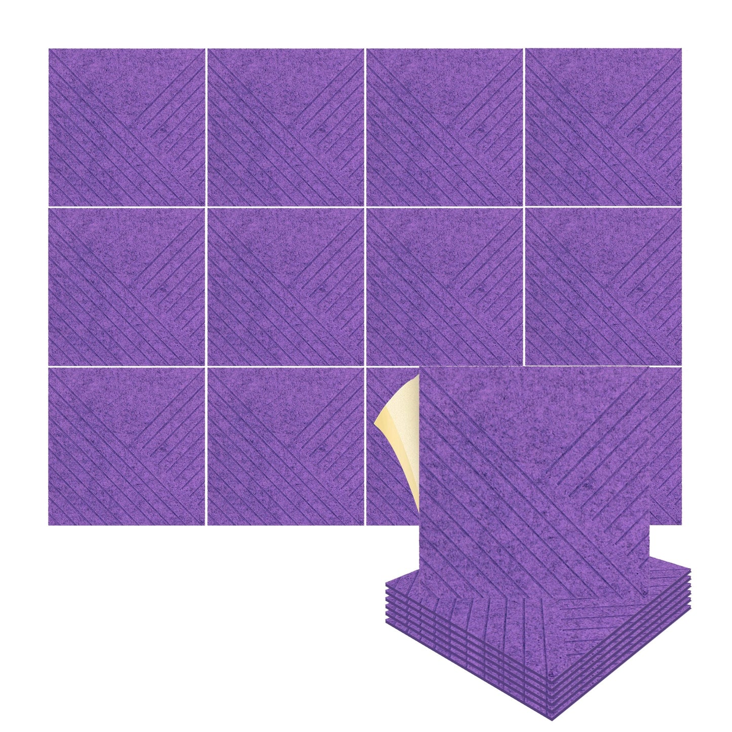 Arrowzoom "Diagonal" 3D Square Polyester Felt Art Panels - KK1390