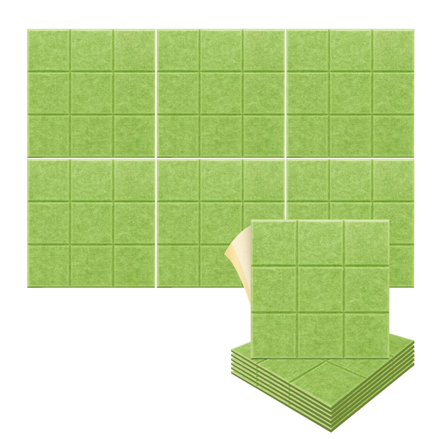 Arrowzoom "Grid Matrix" 3D Square Polyester Felt Art Panels - KK1389