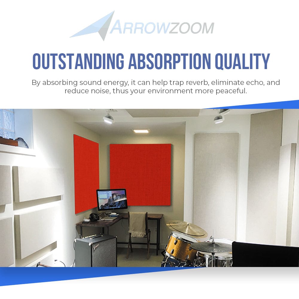 Arrowzoom Sound Absorbing Acoustic Fabric Wrapped Panel - 2 pcs - KK1205