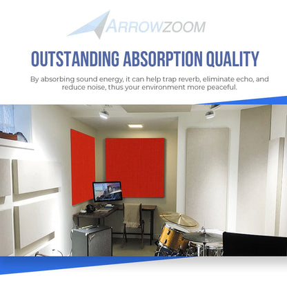 Arrowzoom Sound Absorbing Acoustic Fabric Wrapped Panel - 4 pcs - KK1205