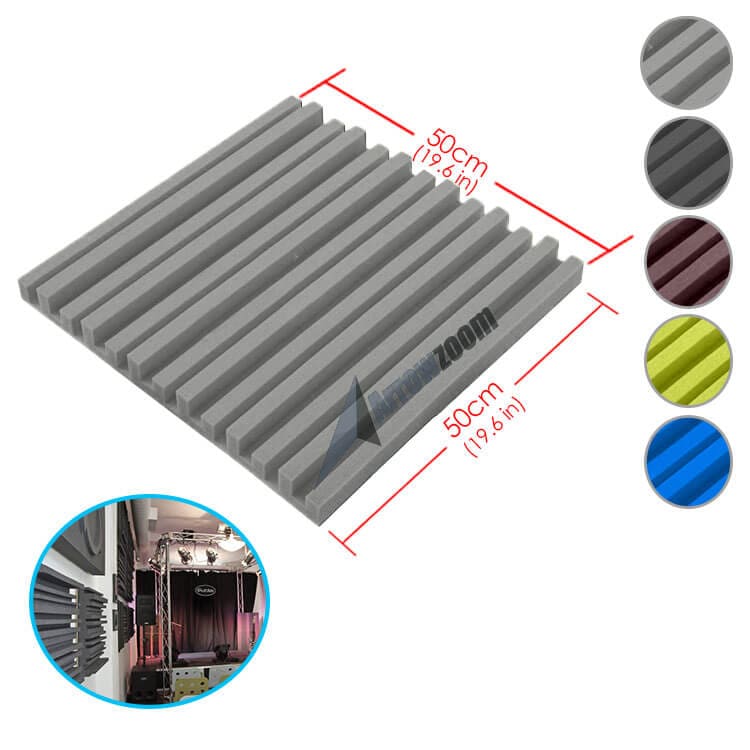 Arrowzoom Acoustic Metro Striped Ceiling Foam - Solid Colors - KK1041 1 / Gray