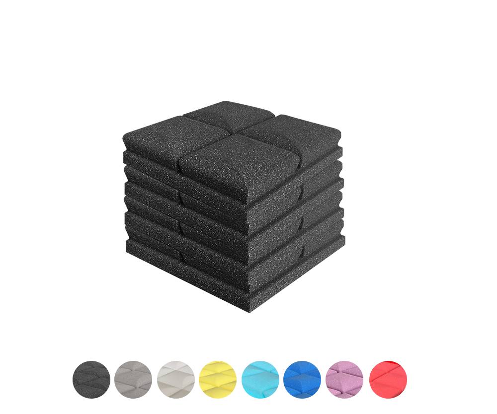 New 4 pcs Bundle Hemisphere Grid Type Acoustic Panels Sound Absorption Studio Soundproof Foam 8 Colors KK1040 20 X 20 X 5cm (7.8 X 7.8 X 1.9 in) / Black