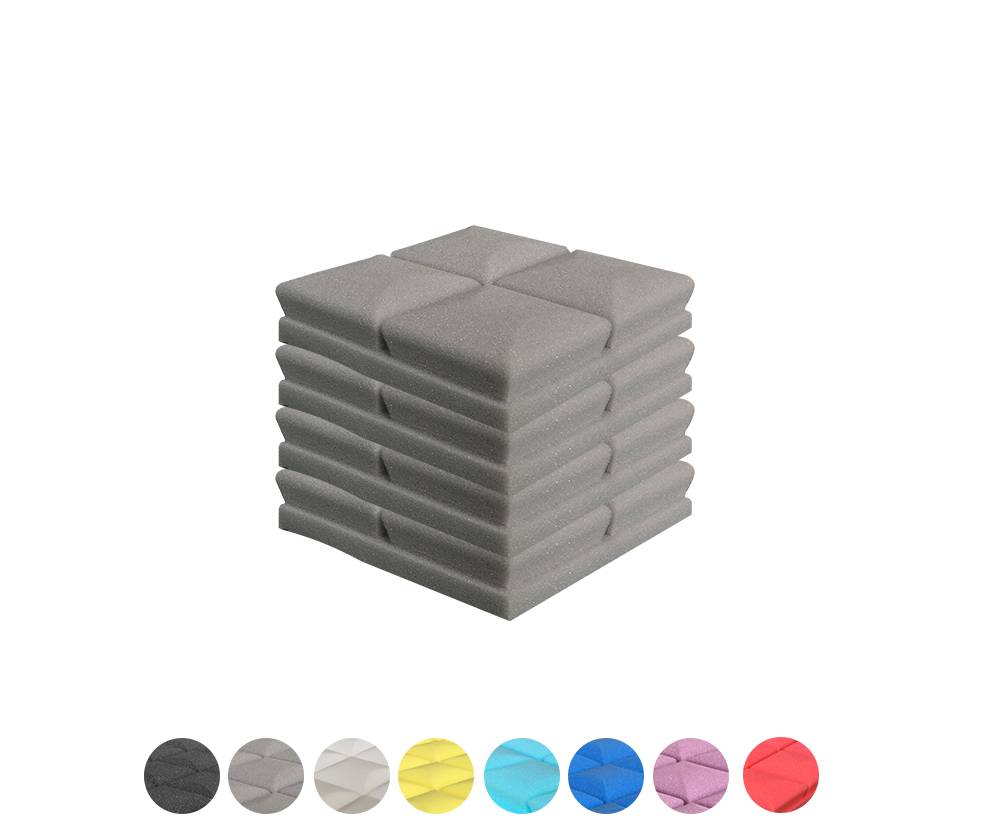 New 4 pcs Bundle Hemisphere Grid Type Acoustic Panels Sound Absorption Studio Soundproof Foam 8 Colors KK1040 20 X 20 X 5cm (7.8 X 7.8 X 1.9 in) / Gray